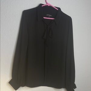 Express Women's Classic Black Tie Blouse